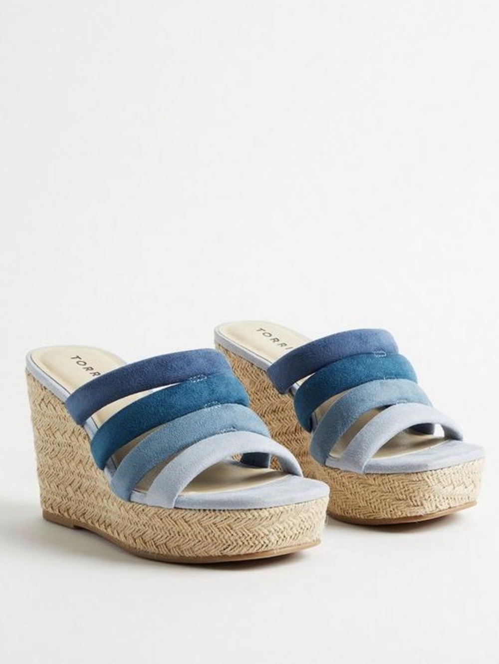 Torrid Multi Strap Blue Wedge Sandal Size 9WW